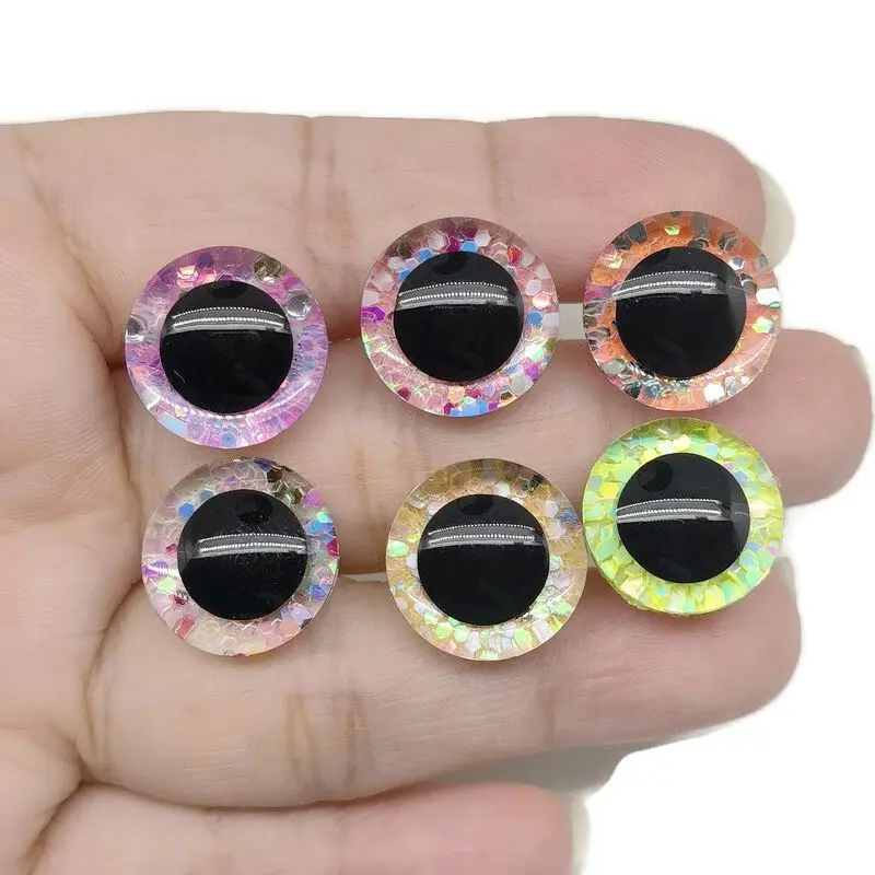 9mm 12mm 14mm 16mm 18mm 20mm 25mm 30mm 35mm 3D Glitter toy eyes craft doll plush eyes