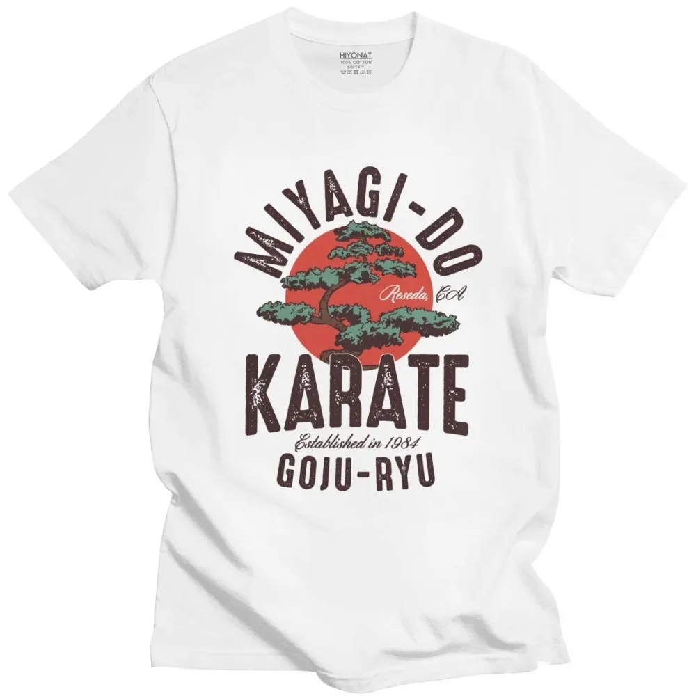 Vintage Miyagi Do Inspired Karate Kid T Shirt Cobra Kai Tshirt Japanese Kung Fu Tee Tops Short Sleeve T-shirt