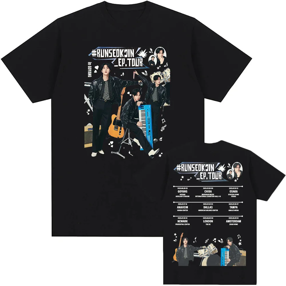 Jin RUNSEOKJIN EP TOUR 2025 Tshirts Korean Singer Graphic Print T-shirt Short Sleeve Cotton Summer T Shirt for Men/Women Clothes image 2