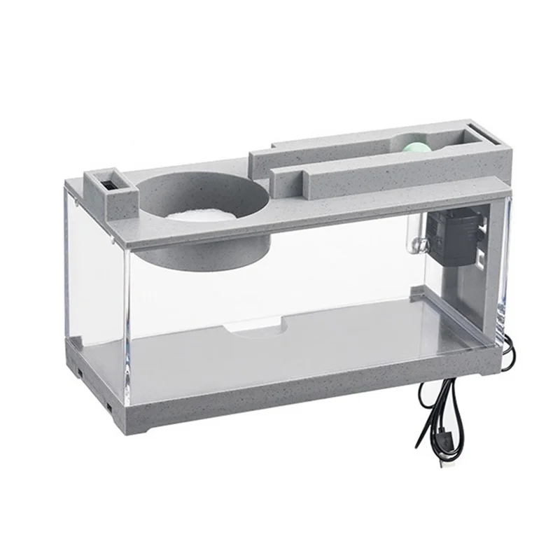 

A29M-Mini Fish Tank Aquarium Starterkits Mute Water Flow Filter Mini Landscape Fish Tank Office Desktop Decoration