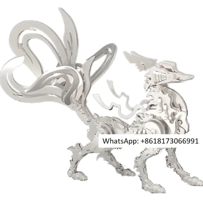 Steel Warcraft Nine Tailed Fox Metal Assembly Model Handmade Mechanical Puzzle Gift High difficulty Toy