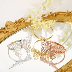 Metal Lightweight Luxury Hollow Butterfly Napkin Ring Personalized Napkin Button Hotel Table Set Supplies