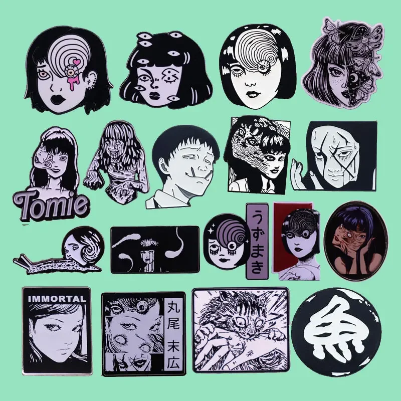 Эмалированная брошь Uzumaki Junji Ito, японский фильм ужасов для девочек, металлический значок на лацкане Goru, глазное яблоко, манга, искусство, украшенная булавка, подарок Эмалированная брошь Uzumaki Junji Ito, японский фильм ужасов для девочек, металлический значок на лацкане Goru, глазное яблоко, манга, искусство, украшенная булавка, подарок