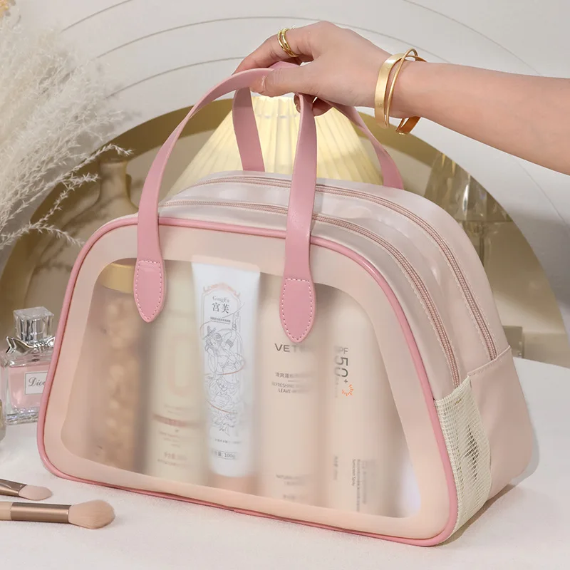 Dry and Wet Separation Makeup Bag with Large Capacity, Portable and Waterproof Cosmetic Bag