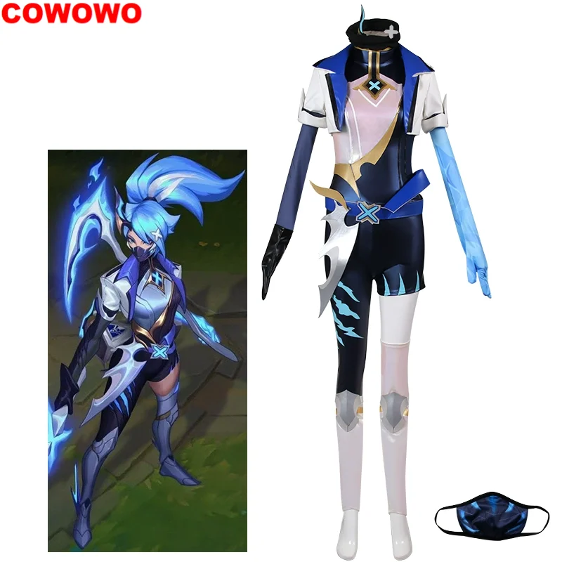 

COWOWO Lol Akali Women Cosplay Costume Cos Game Anime Party Uniform Hallowen Play Role Clothes Clothing New Full Set