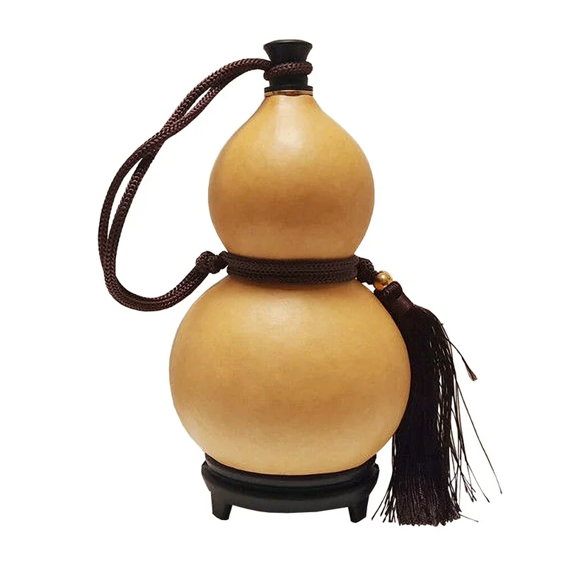 Natural Dried Gourd Water Bottle With Lid Hollow Calabash Table Decor Chinese Pumpkin For Drinks Holder Ornament Home Decor