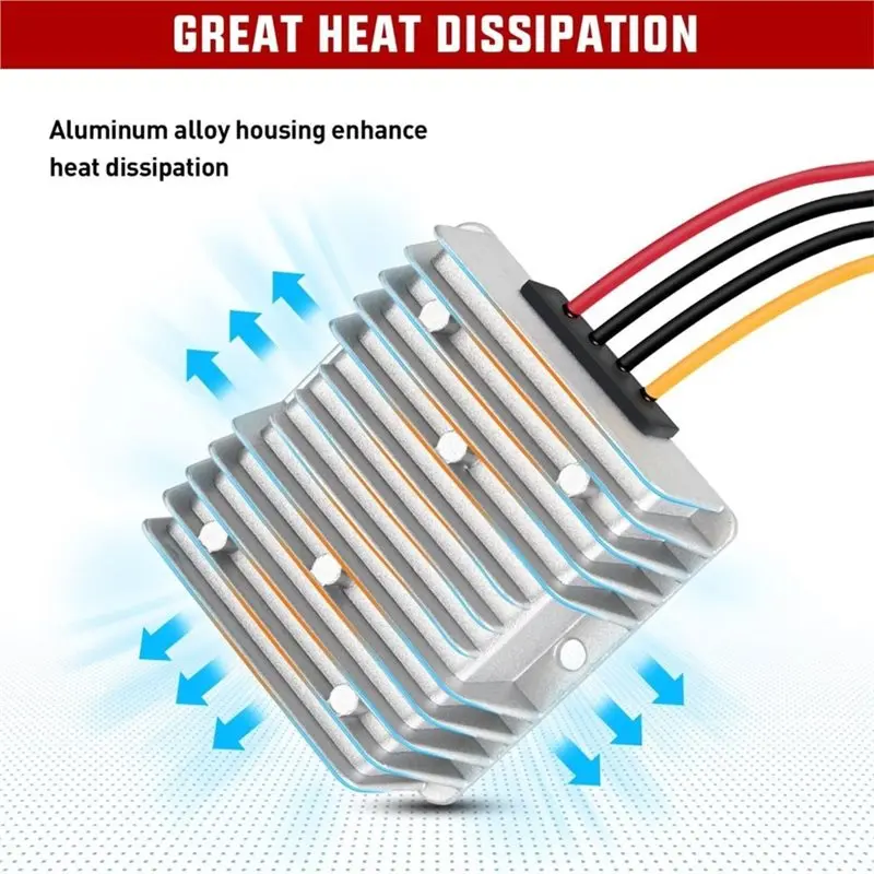 [NEWA08R】 Voltage Stepdown Reducer 24V To 12V DC-DC Converter 240W 20A,Regulator Transformer Module For Golf Cart LED Lights