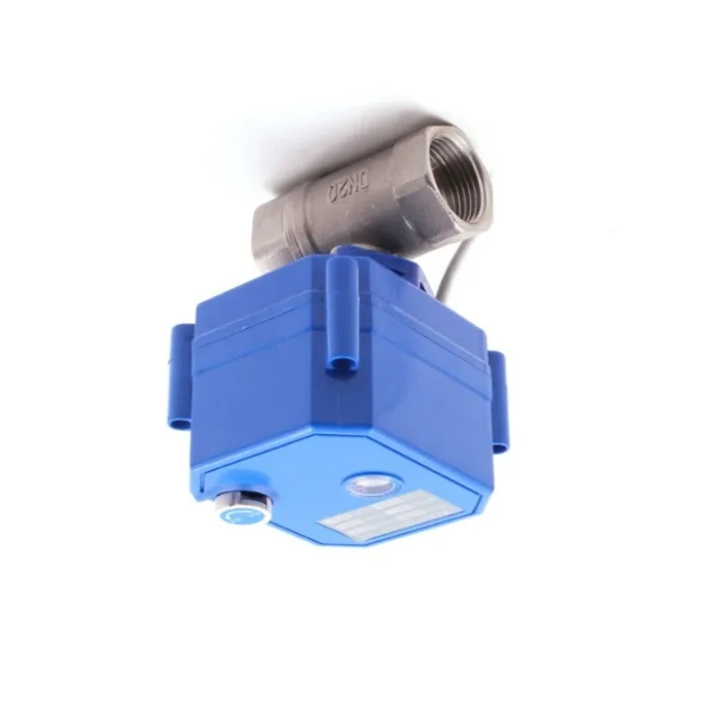 

CWX-25S DN20 3/4 " 2 way SS304 electric motorized ball water valve with manual override , DC3-6V CR02 /CR01/CR05