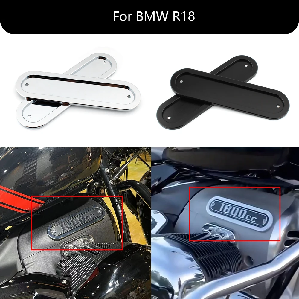 For BMW R18 R 18 2020 2021 2022 Aluminum 2PCS Engine Side Sign Ornamental Cover Motorcycle Decorative Cover