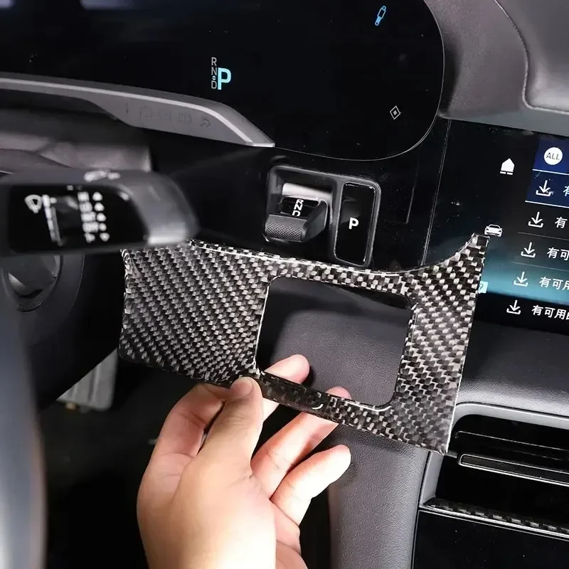 

For Porsche Taycan 2019-2024 Soft Carbon Fiber Car Dashboard Gear Adjustment Switch Cover Trim Sticker Interior Car Accessories