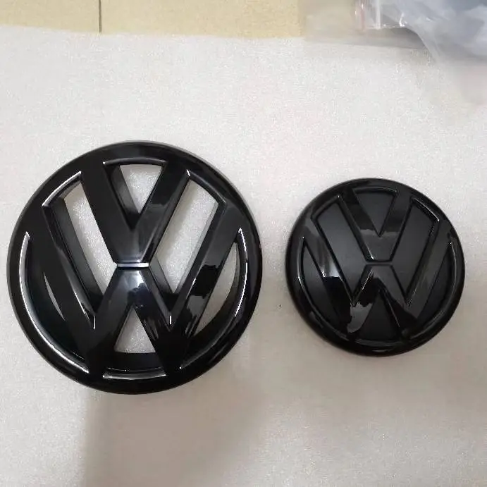 Gloss Black Front Emblem for Volkswagen Jetta 2012-2014, Tampa traseira do tronco, Logotipo de carro, 130mm, 100mm