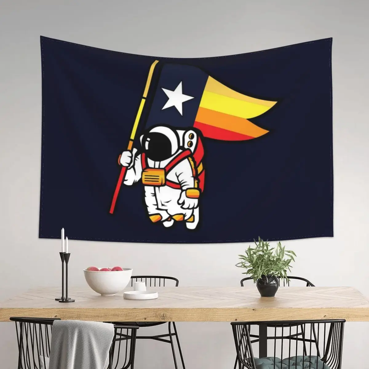 

Houston Champ Texas Flag Astronaut Space City Tapestry Wall Decor Decoration For Rooms Tapestry