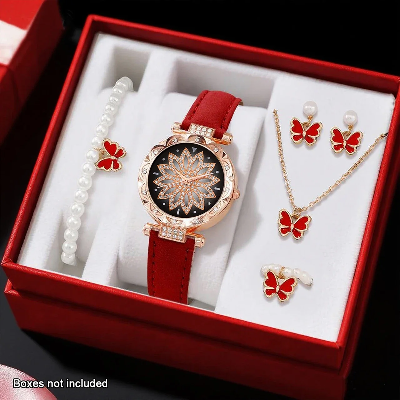 Women's Cute Quartz Watch with Necklace Set, Suitable for Daily Wear and Gift Giving