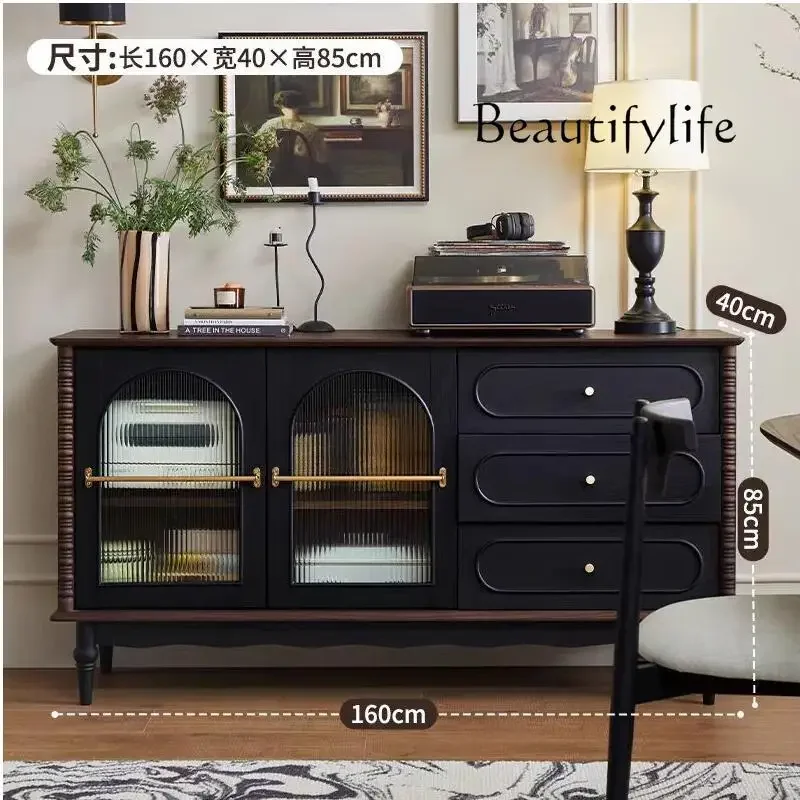 

mobili per il soggiorno American medieval solid wood dining side cabinet, living room simple decorative storage cabinet