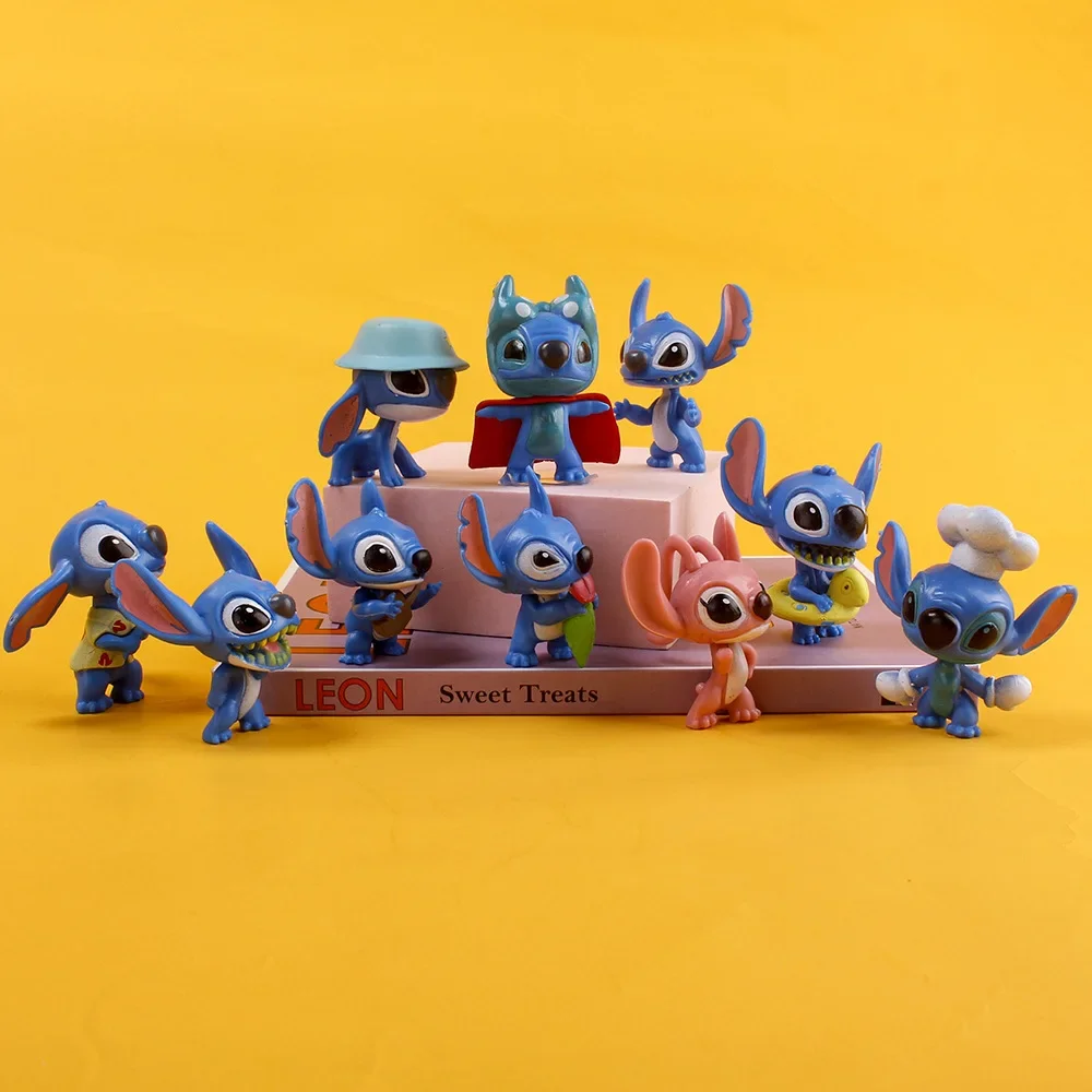 10pcs Classic anime Stitch anime doll,Whether in the car or in the room is a very beautiful toy and a great birthday present