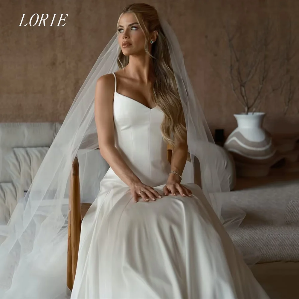 

LORIE Luxury A Line Civil Wedding Dress Gala Sweetheart Bridal Dresses Spaghetti Strap Engagement Wedding Gown Customized 2026