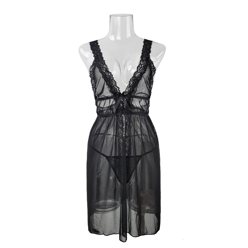 Новые летние сексуальные пижамы для женщин, кружевные глубокие V-образные вырезы для взрослых, женское нижнее белье с тонкой спинкой, страстный сплит, несъемная, оптовая продажа