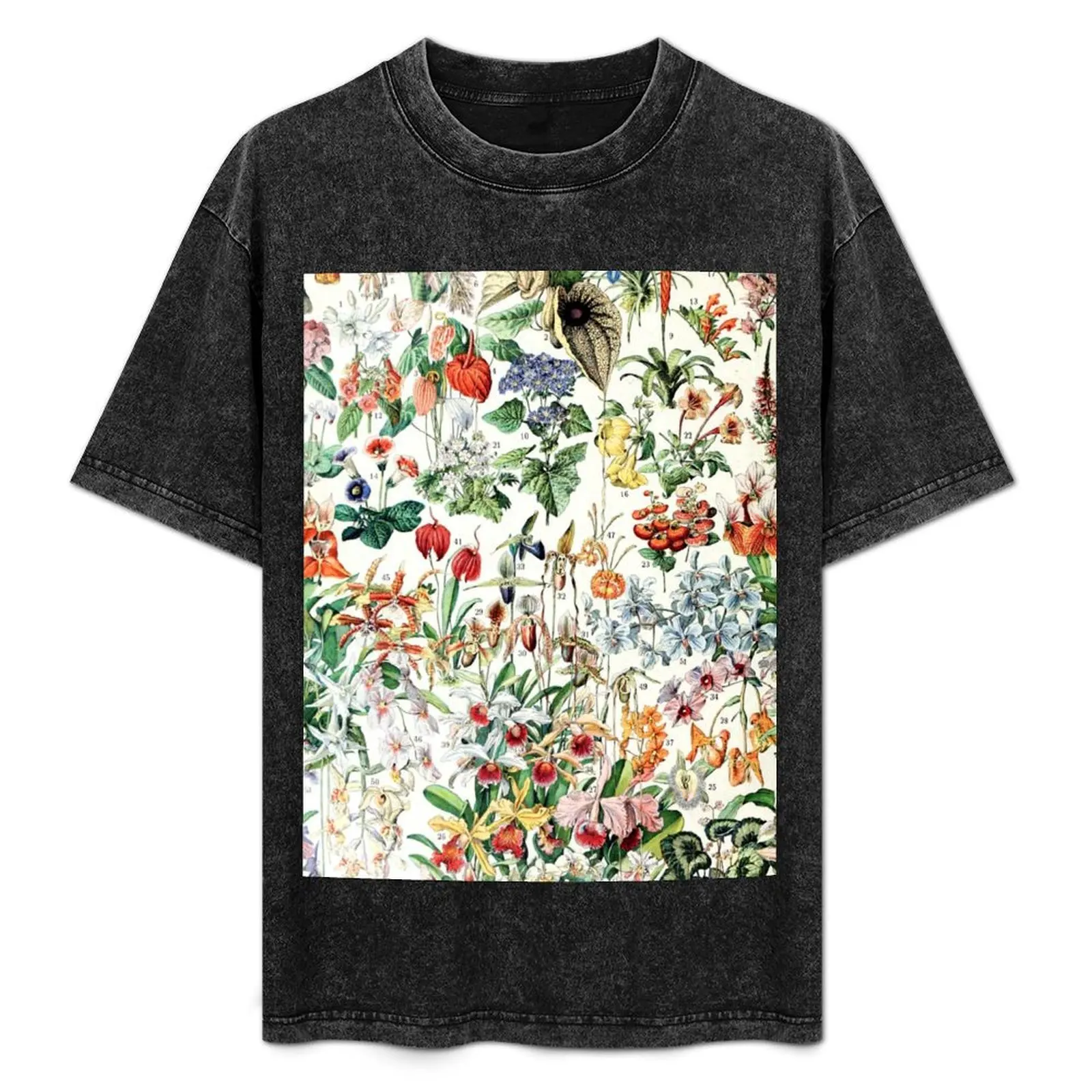

Adolphe Millot - Fleurs D - French vintage poster T-Shirt Basic Casual Short Sleeve Cotton Shirt