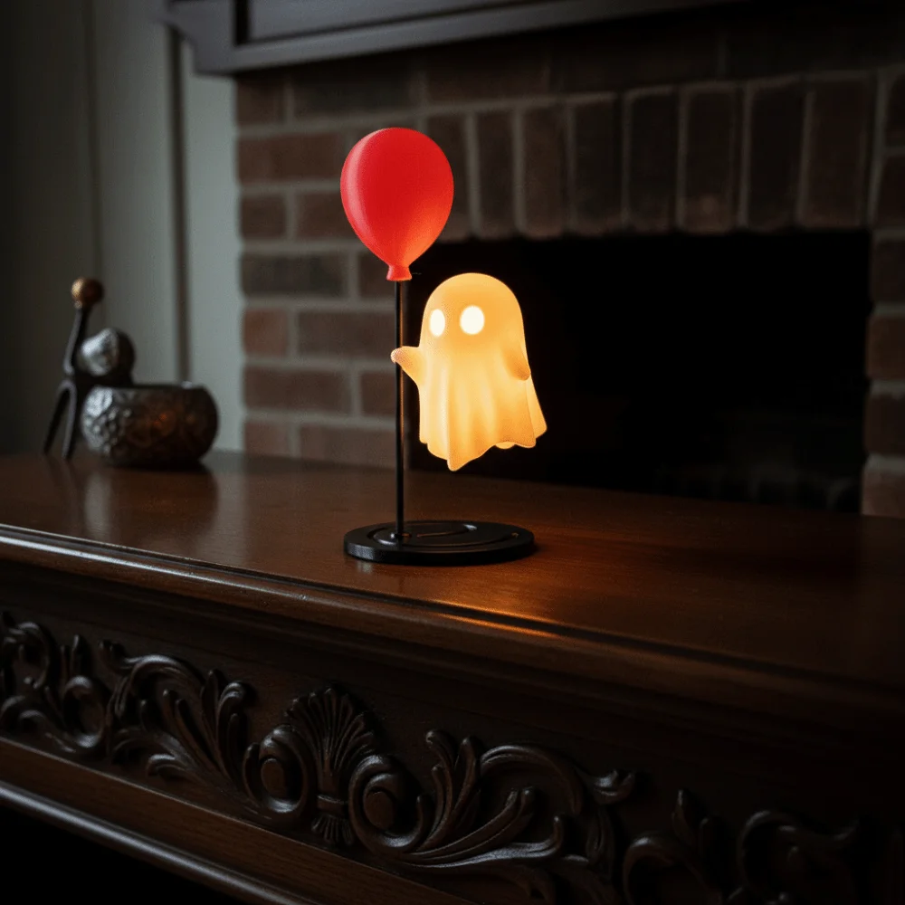 Atmosphere Lamp LED Ghost Night Light Cute Button Battery Power Supply Halloween Lamp Compact Modern Balloon Ornament Kids