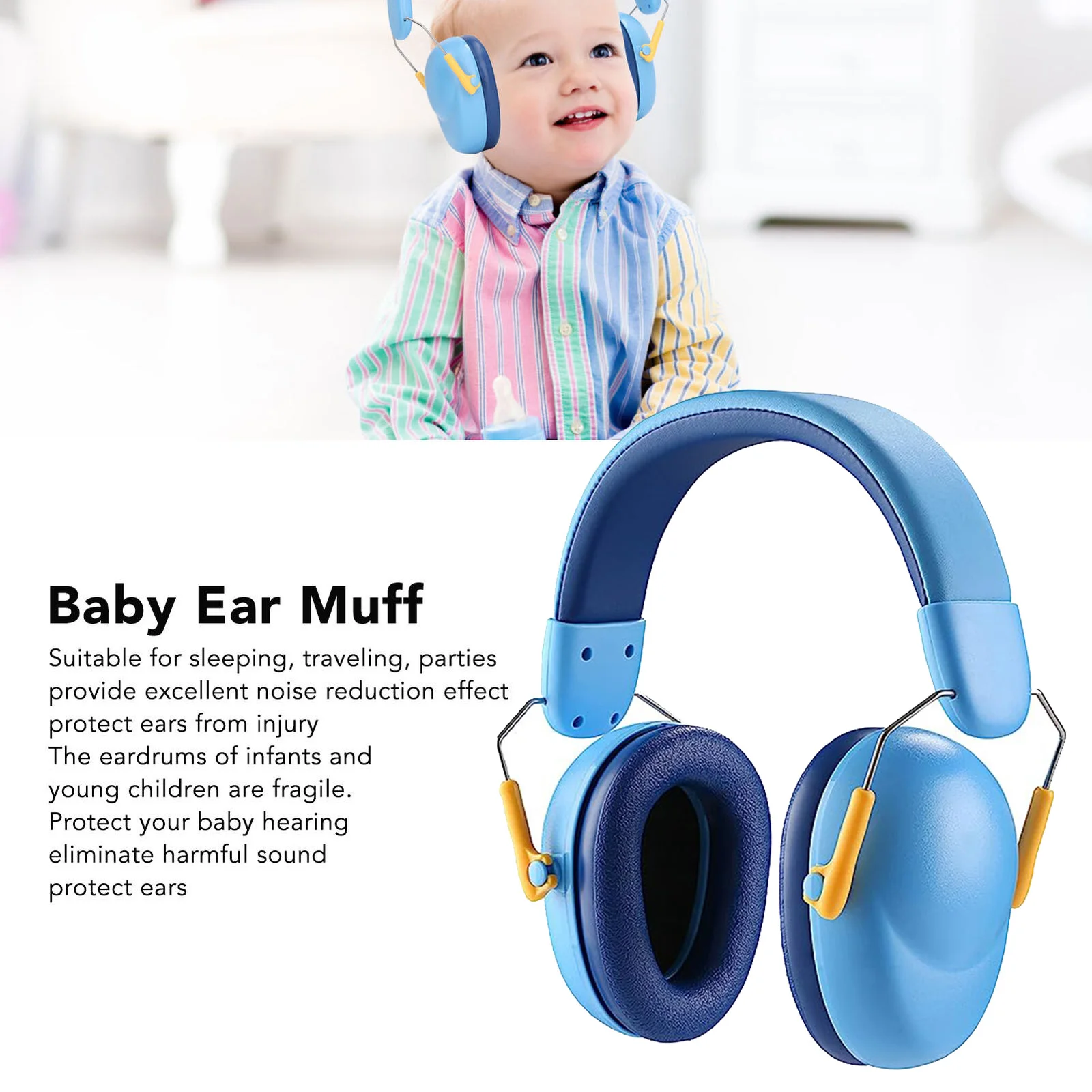 

Baby Ear Protection Noise Cancelling Headphones ComfortableNoise Reduction Earmuffs, Infants Hearing Safe Protect Headphone