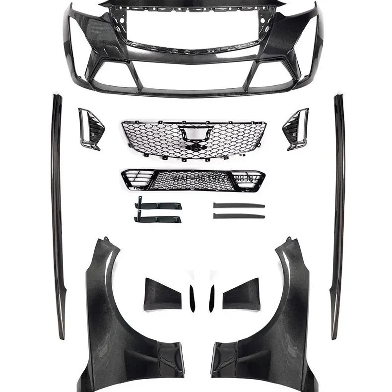 

For Caddy CT5 GLE Black Wing Generation Carbon Fiber Surround Front Bumper Fender Side Skirt Replacement
