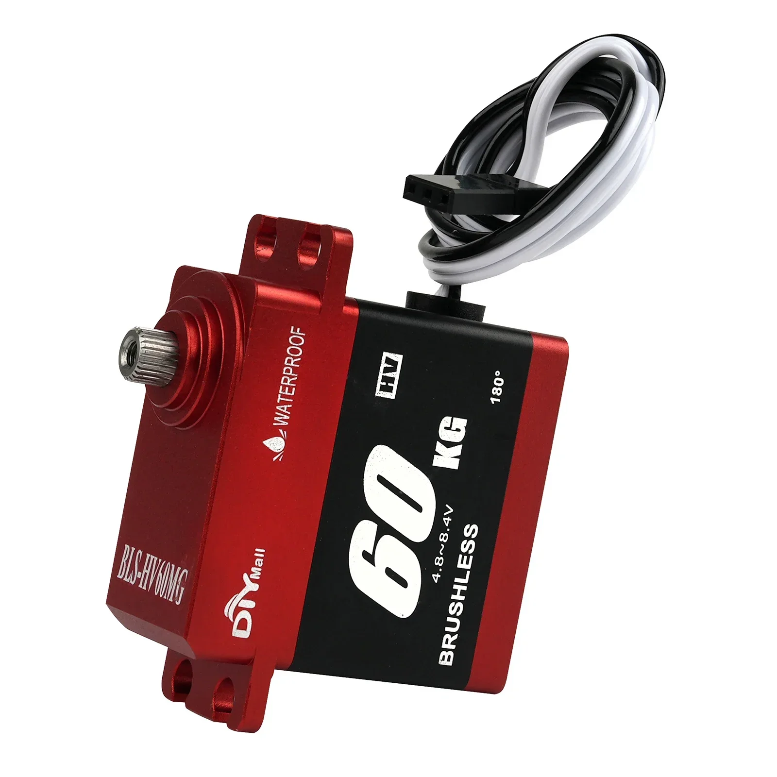 Servo RC BLS-HV60MG a coppia elevata da 60 kg - Servo HV digitale senza spazzole impermeabile 180 ° /270 ° /360 °   Ingranaggio in metallo per auto/barca/robot/drone