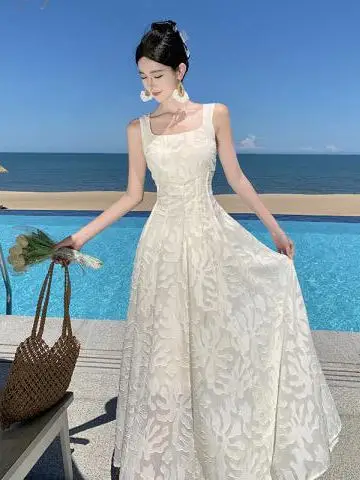 

Женская длинная юбка макси Ele Hollow out Svel, мягкая, для отпуска, простая, для повседневной носки, из других материалов, 00%