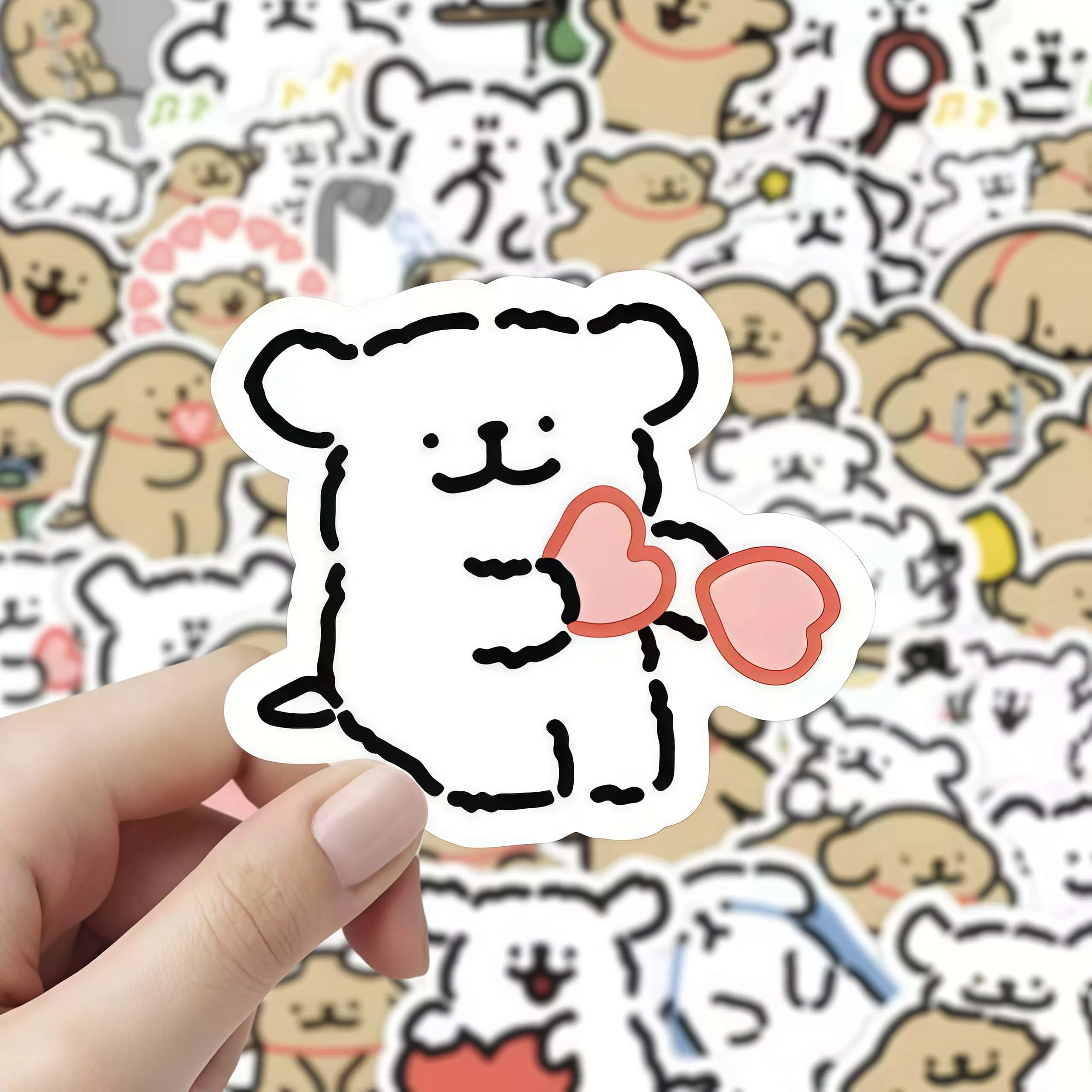 

Набор из 100 милых наклеек с щенками в стиле линейной графики, очаровательные мультяшные выражения собак и наклейки с повседневными сценами для DIY, скрапбукинга и декора подарков