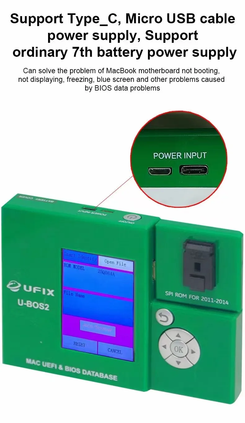 U-BOS2 Remove EFI Lock Firmware Lock PIN Lock for Macbook 2008-2017 Laptop with M1 or T2 ROM Chip BIOS Repair Tool