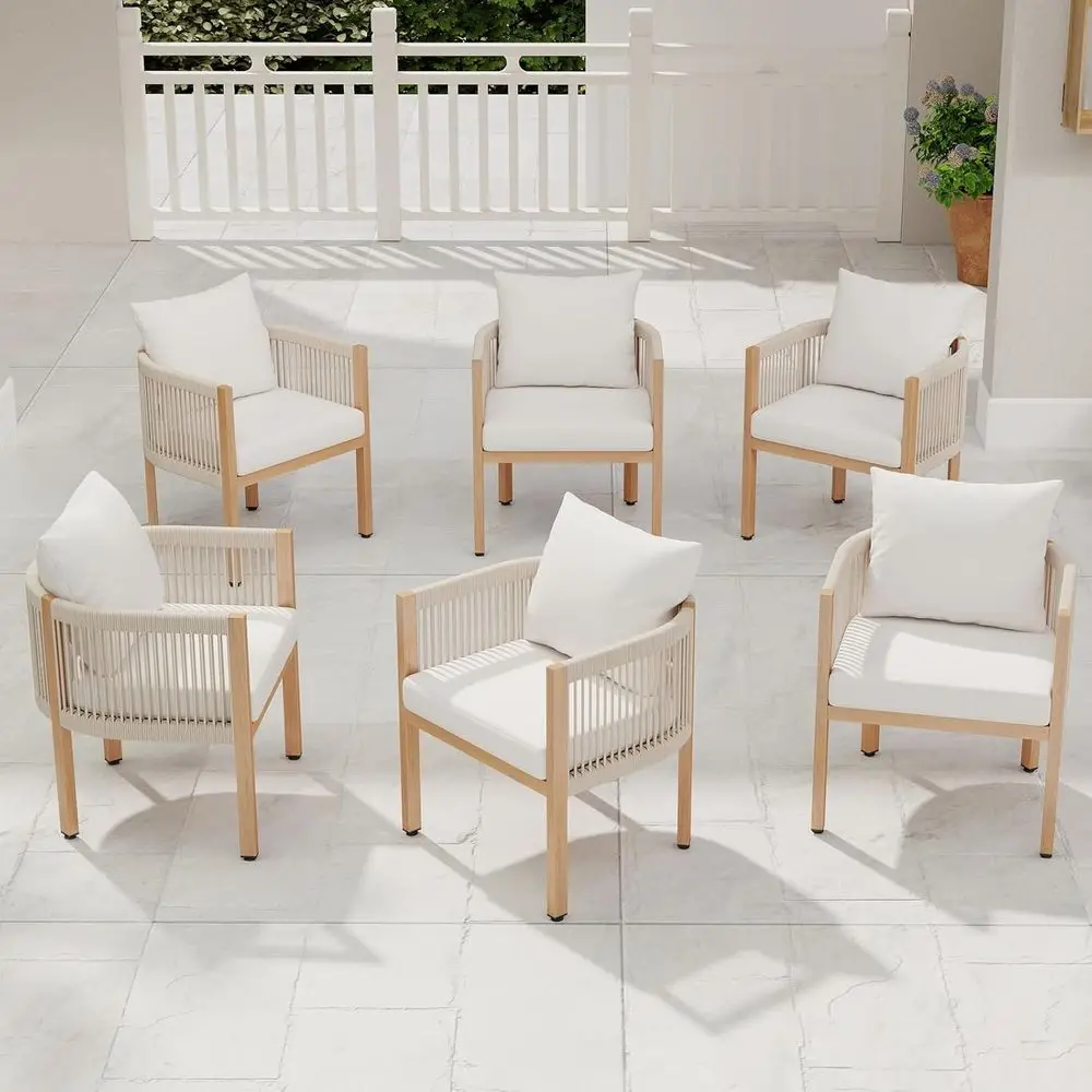 

Patio Dining Chairs Set o 6, Outdoor Patio Chair, Rope Upholstered Dining Chair, ern Outdoor urniture Set Chairs, Comortable Kit