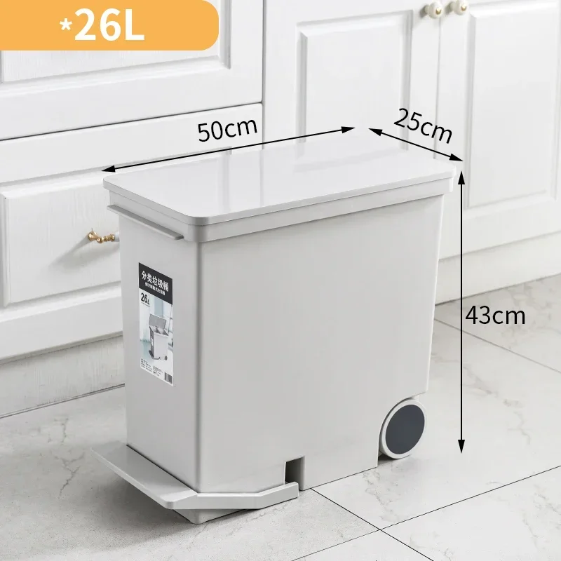 Lid Trash Can Kitchen Wheel Office Living Room Bedroom Toilet Desk Trash Bin Bathroom Commode Prullenbak House Accessories