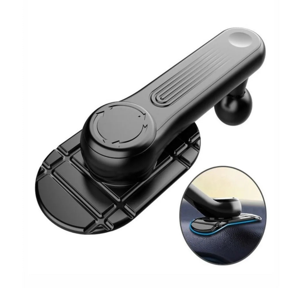 Portable Black Car Phone Holder Plastic Accessory Car Mobile Phone Mount Rotatable Stickable Car Screen Phone Holder