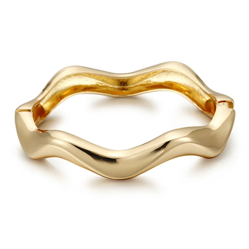 XIALUOKE Vintage Fashion Style Wide Face Round Smooth Surface Metal Cuff Bracelet For Women Personality Wrist Jewelry