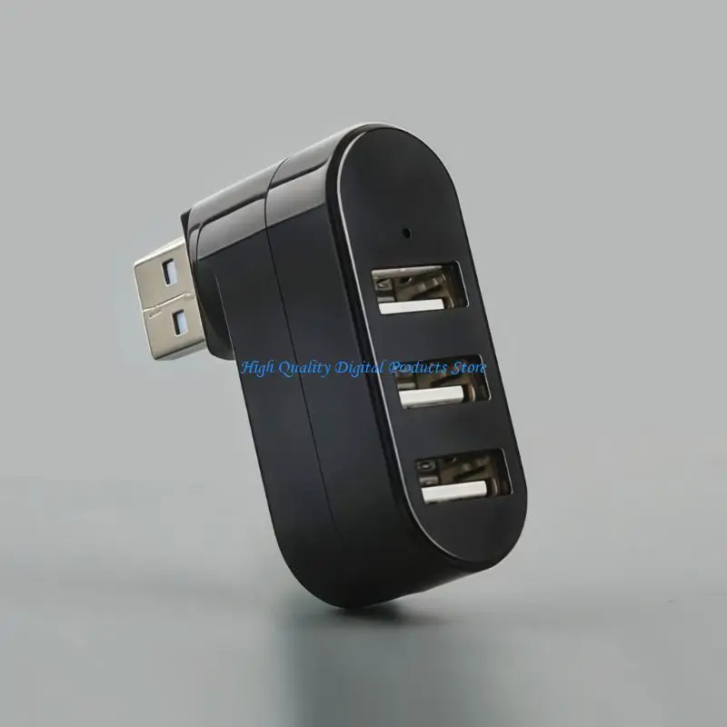 

U2JE 180 Degree Rotatable USB2.0 Hub 3 Port Small Splitter for Laptop Portable Hub Flash Drive Mobile HDD Notebook