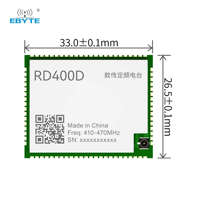 410-470MHz Data Transmission Radio Module 30dBm 5.6KM EBYTE RD400D Support TRIMTALK/TRIMMARK3/TRANSEOT Protocol Stamp Hole