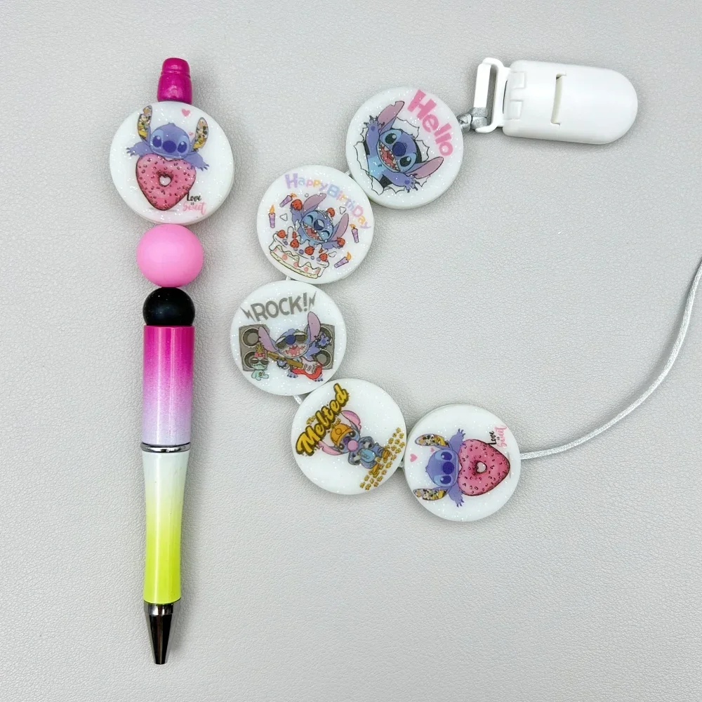 10PC DIY Cartoon Mini Silicone Luminous Beads Nipple Chain Bead Pen Bead Jewelry Accessories Focal Bead Food Grade Silicon Toys