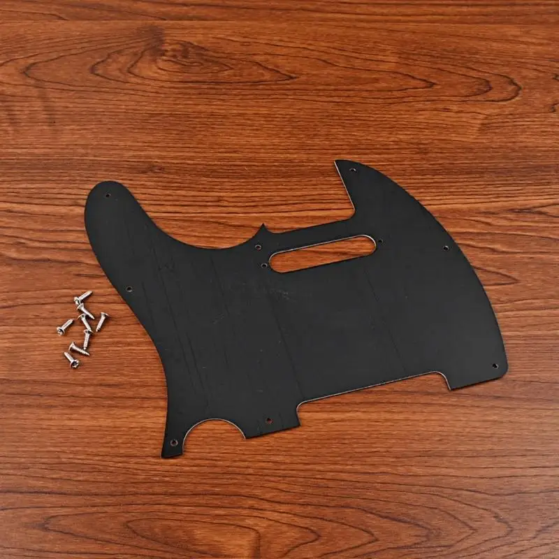 3 Ply Solid Black Guitar Pickguard Scratch Plate 8 Hole Electric Guitar Bass Pickguard with Pickup Mounting Screw Holes