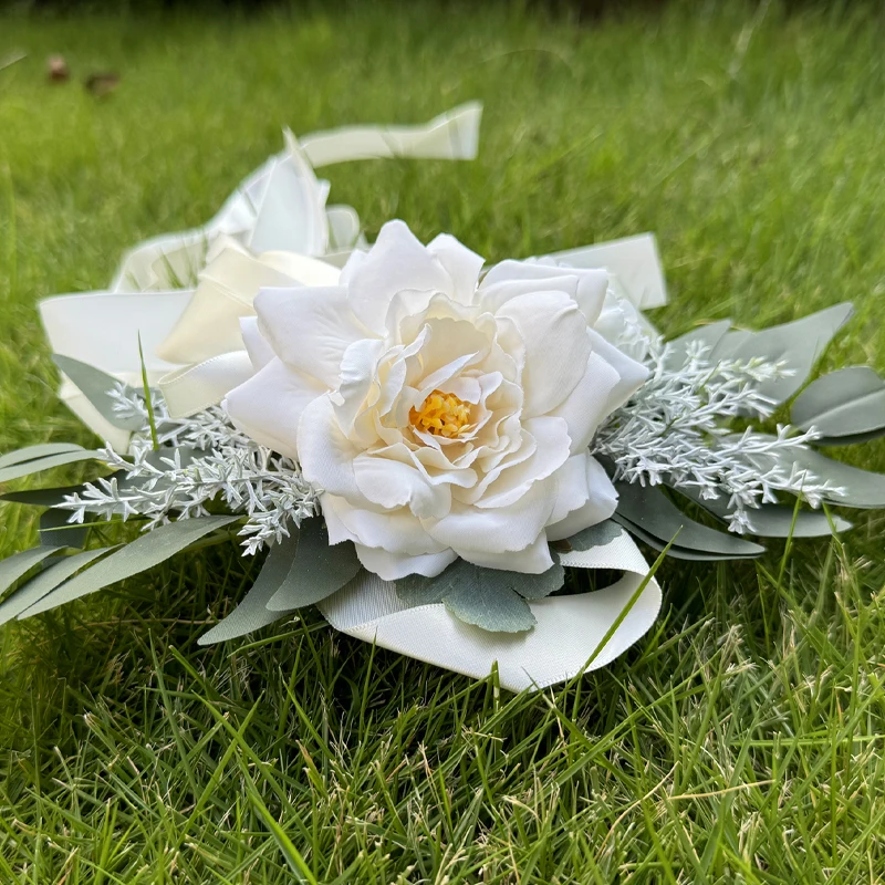 Poignée de porte de voiture de mariage, décor de miroir, décorations d'allée de mariage, fleurs de dossier de chaise, décorations de voiture florales pour fête de cérémonie