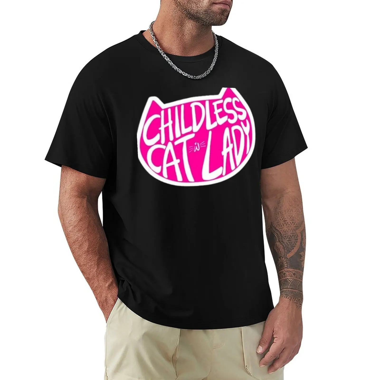 

childless cat lady T-Shirt Work Wear Breathable Tee