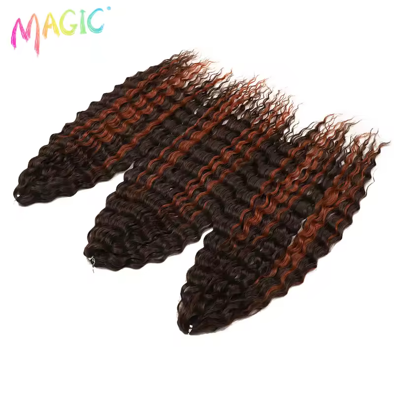 Magic Ariel Curl Hair Water Wave Twist Crochet Hair Synthetic Braid Hair Ombre Blonde 22 Inch Deep Wave Braiding Hair Extension - Image 60