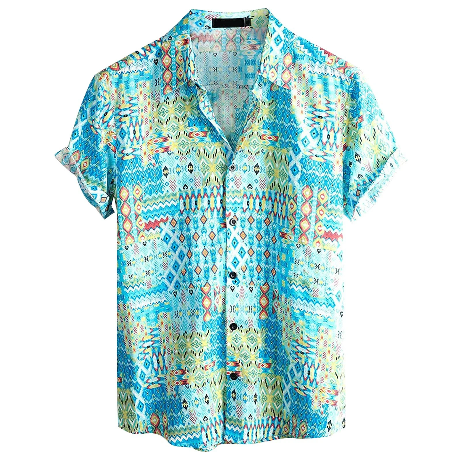 Men's Shirt Graphic Shirt Boho Shirt Tribal Coconut Tree Print Vintage Button Beach Leisure Fashion Shirt Plus Size Short Sleeve