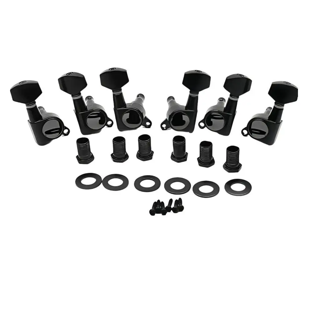 أوتاد ضبط سلسلة الجيتار المعدنية مغلقة تمامًا 3L3R تكوين موالفات الجيتار الكلاسيكي مفاتيح آلة مقبض الرأس قفل المستقبلون #4