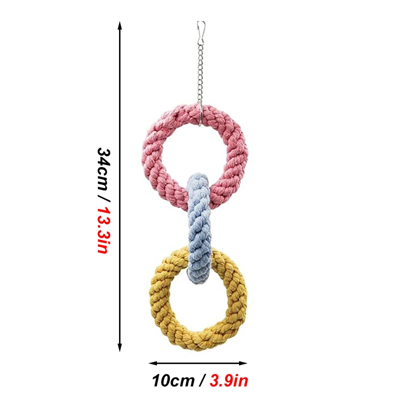 Hamster Climbing Rope Toys Sugar Glider Cage Accessories Hanging Swing Cage Toy Bird Parrot Rope Swing Toy for Climbing Exercise