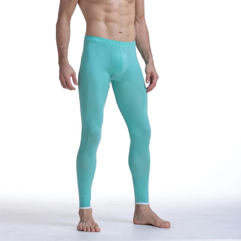 

Men Fitness Leggings Sports Training Compression Pants Quick-dry Ice Silk Gym Tights U Convex Pouch Leggings Sportswear