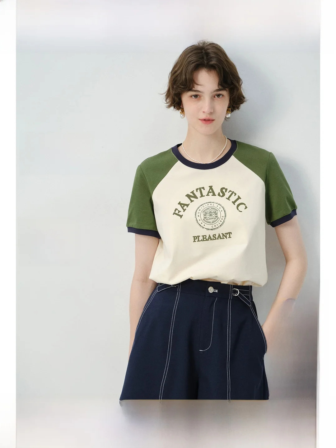 

Rui plus Size Women's round Neck T-Shirt Letter Print Short Sleeve Versatile Summer Commute Casual Cotton Breathable Top