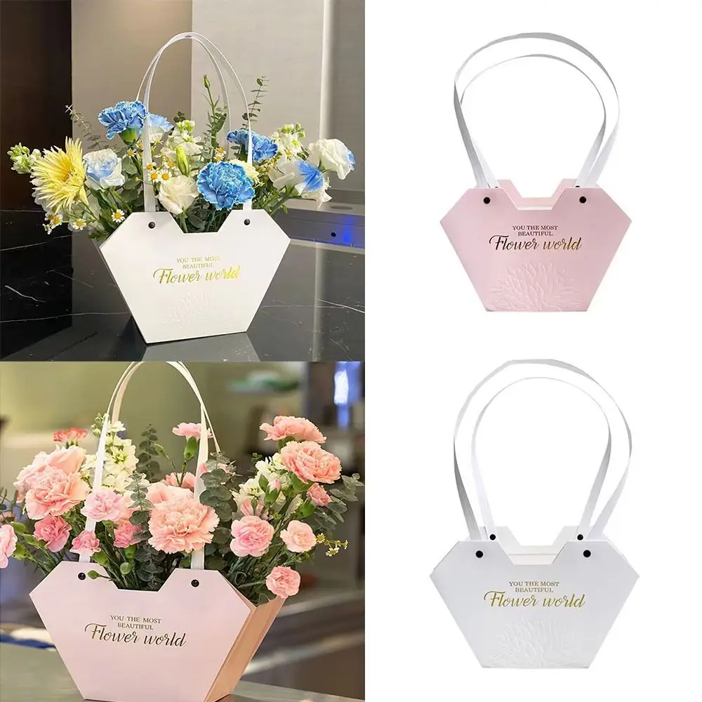 Paper Foldable Flower Box High Quality Gifts DIY Bouquet Wrapping Box Handheld Bouquet Basket