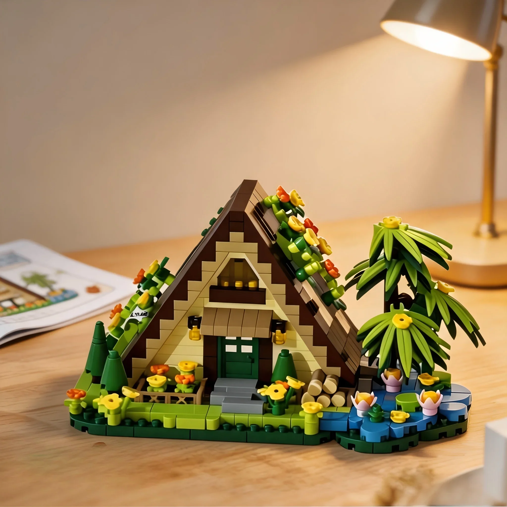 579PCS Mini Building Blocks Forest Cabin Tree House Model DIY Architecture Assembly Construction Toy Creative Home Desktop Decor