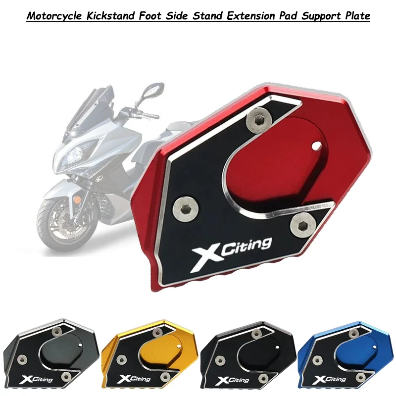 

For KYMCO Xciting 250 300 350 400 400i 250i 300i 350i CNC Kickstand Foot Side Stand Extension Pad Support Plate Enlarge Stand