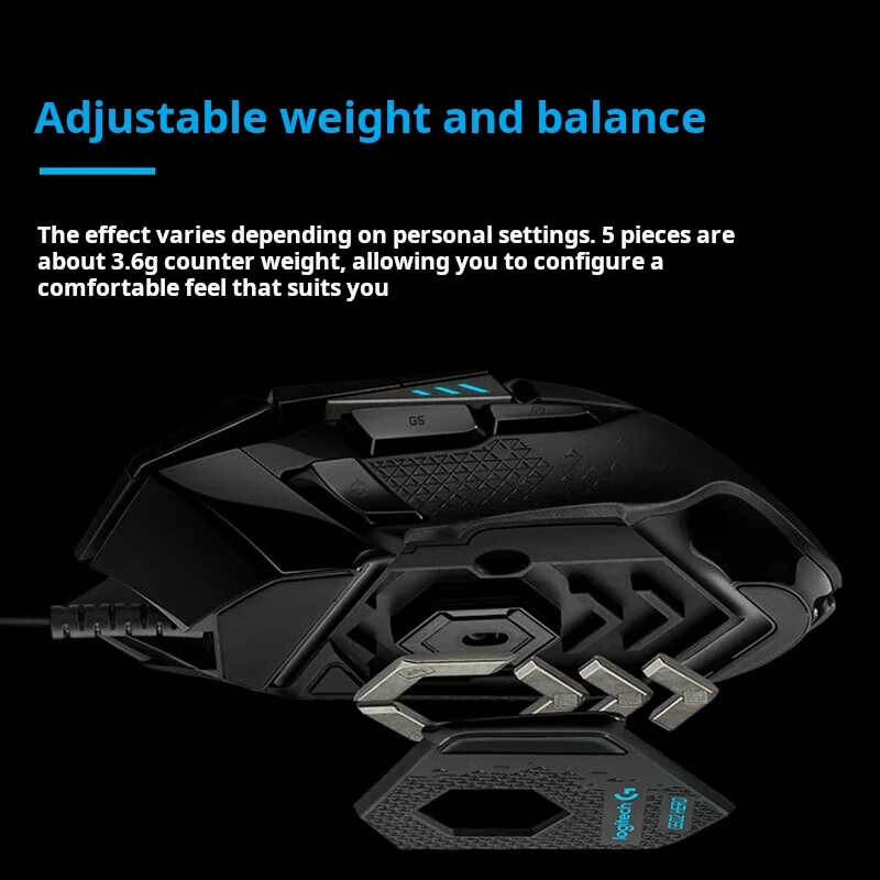 لوجيتك G502 بطل كابل لعبة الماوس الرياضة الإلكترونية أكل الدجاج ماوس ميكانيكي RGB ضوء يمكن توازنها لآكل الدجاج ماكرو Prog