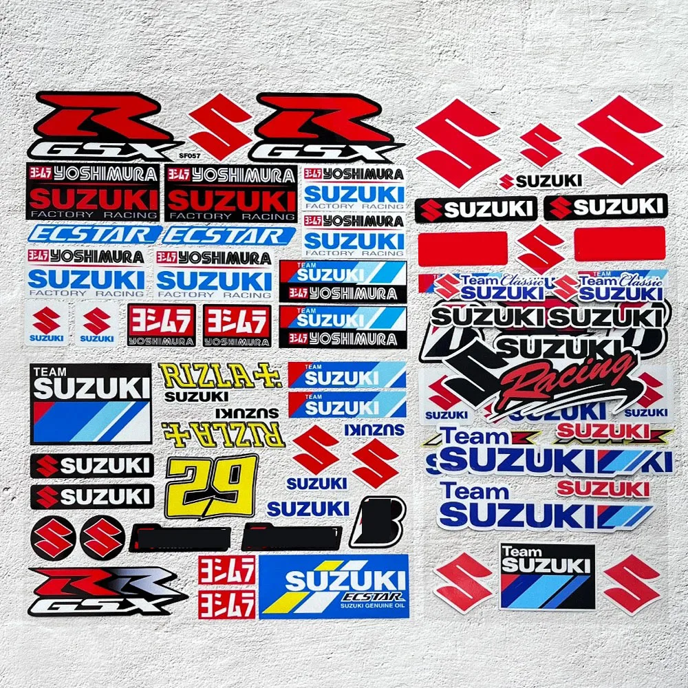 

For Suzuki Motorcycle Sticker Body Decal Logo Set Helmet Emblem Vinyl Kit Waterproof Reflective Sticker Decoration
